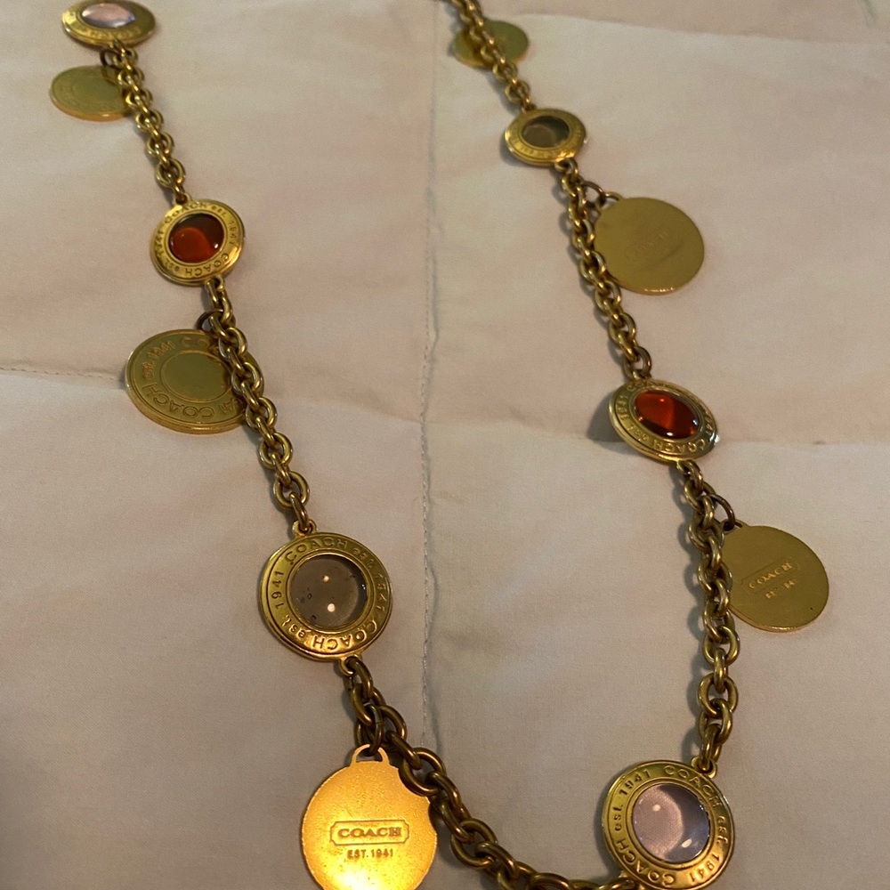 Gold Coach Multi-Colored Stone Necklace